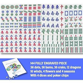Amazon.com: AzulHome Chinese Mahjong Game Set, 144 Large